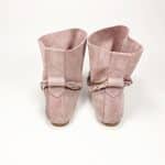 Ankle Boho Boots in Soft Rose Quartz Suede Italian Leather, Pink Floppy Booties, Elehandmade Shoes