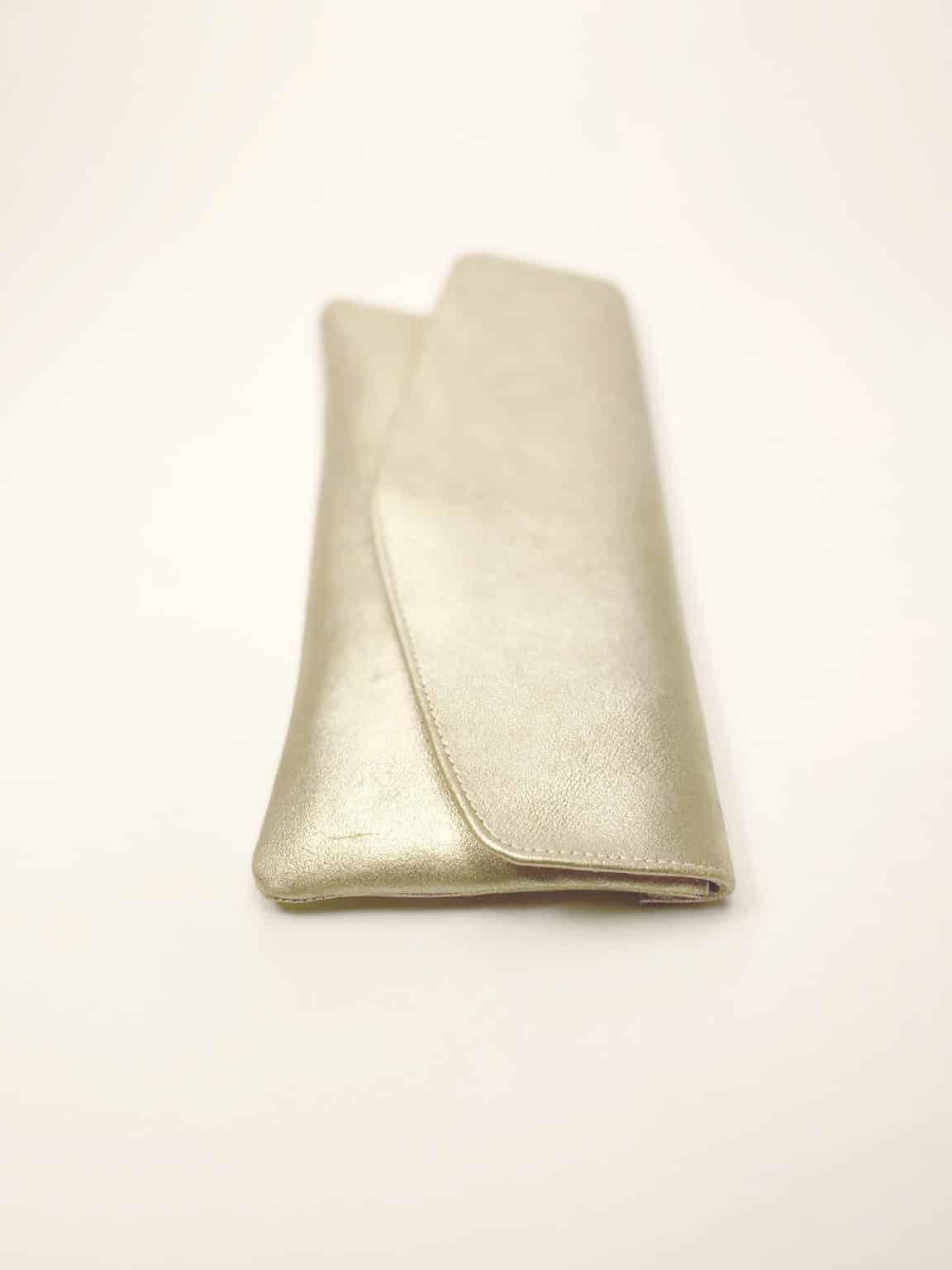 Bridal Purse in White Gold Leather, Matching Shoes Handmade Wedding Clutch Bag, Elehandmade Bridal Handbag