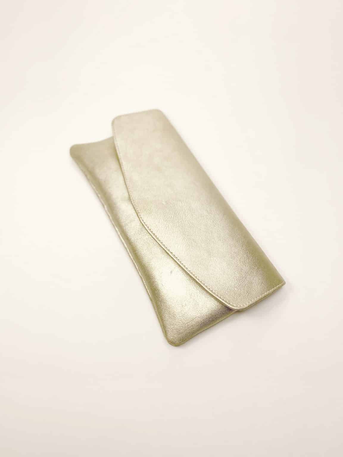 Bridal Purse in White Gold Leather, Matching Shoes Handmade Wedding Clutch Bag, Elehandmade Bridal Handbag