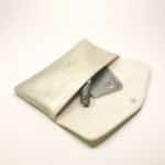Bridal Purse in White Gold Leather, Matching Shoes Handmade Wedding Clutch Bag, Elehandmade Bridal Handbag