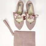 Bridal Purse Clutch in Old Pink Soft Italian Leather, Wedding Matching Purse
