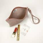 Bridal Purse Clutch in Old Pink Soft Italian Leather, Wedding Matching Purse