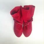 Ankle Booties with Fringes in Soft Red Italian Suede Leather, Elehandmade Boots Shoes, red indian fringed ankle boots, Minnetonka booties