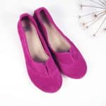 Oxfords Shoes in Cyclamen Pink Italian Soft Leather, Elehandmade Flats Shoes