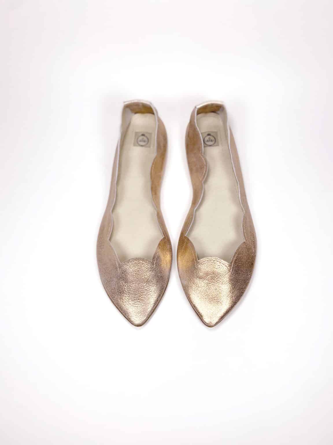 Rose Gold Bridal Flats, low heel elegant pumps, Handmade Italian Leather Shoes, elehandmade shoes