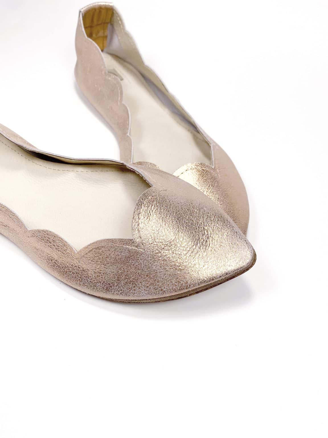Rose Gold Bridal Flats, low heel elegant pumps, Handmade Italian Leather Shoes, elehandmade shoes
