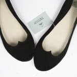 Ballet Flat Shoes in Black Soft Leather with Heart Shape, Elehandmade Shoes