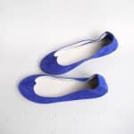 Ballet Flat Shoes in Blue Soft Leather with Heart Shape, Elehandmade Shoes