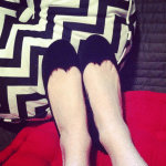 Ballet Flat Shoes in Black Soft Leather with Heart Shape, Elehandmade Shoes