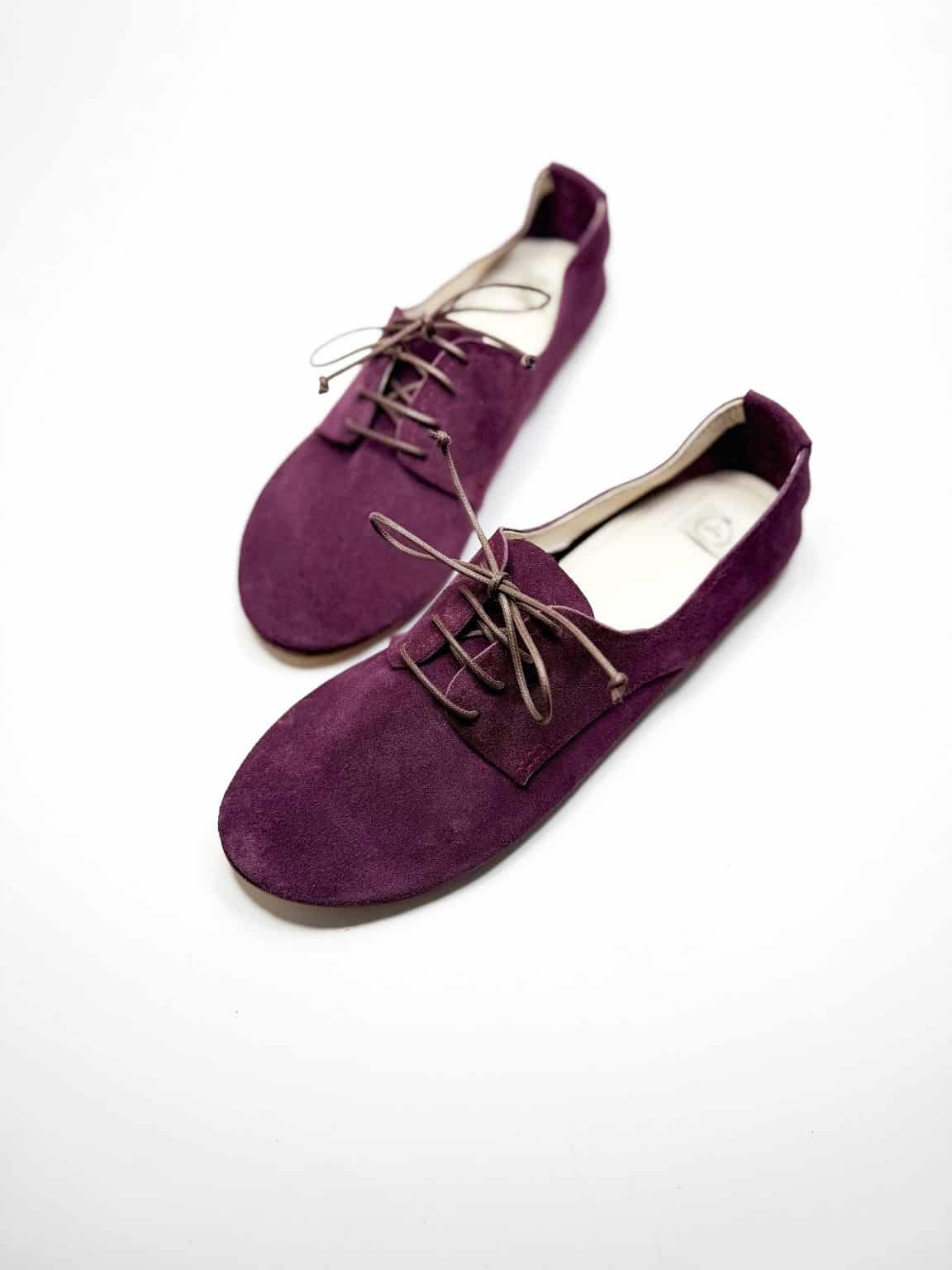 Oxfords Shoes in Burgundy, Oxblood Leather, Handmade Soft Laced up Flats Shoes, Elehandmade Spectators
