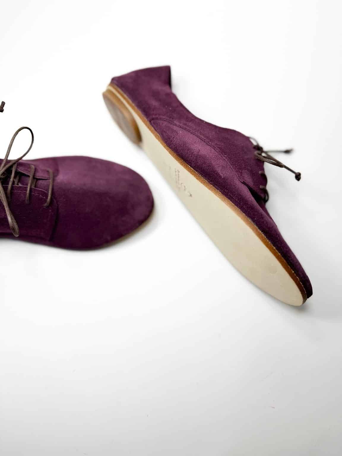 Oxfords Shoes in Burgundy, Oxblood Leather, Handmade Soft Laced up Flats Shoes, Elehandmade Spectators