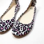 Round Ballet Flats Shoes in Leopard Print Italian Leather, Ele Handmade Slippers
