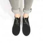 Desert Ankle Boots in Black Italian Leather, Handmade Laced Booties, Elehandmade