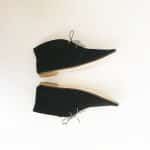 Desert Ankle Boots in Black Italian Leather, Handmade Laced Booties, Elehandmade