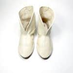 Ivory White Women´s Cowboy Ankle boots in Italian Soft Leather, Elehandmade low heel Bridal booties, wedding boots