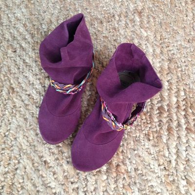 Ankle Booties with Fringes in Oxblood Soft Italian Suede Leather, Elehandmade Boots Shoes, Plum indian fringed ankle boots, Minnetonka booties